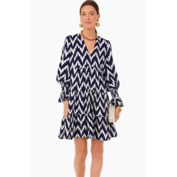 Tuckernuck Pomander Place Navy Ikat Kenzo Dress Sz. S - Picture 1 of 5